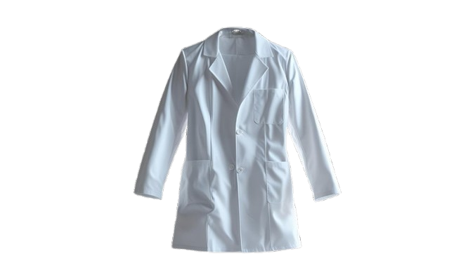 Bata médica institucional blanca